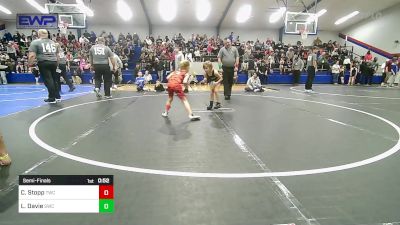 49-52 lbs Semifinal - Charlotte Stopp, Tahlequah Wrestling Club vs Lainey Davie, Salina Wrestling Club