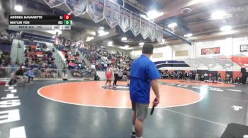 170 lbs Cons. Round 2 - Maylin Yeh, Rosemead vs Andrea Navarette, Santa Ana