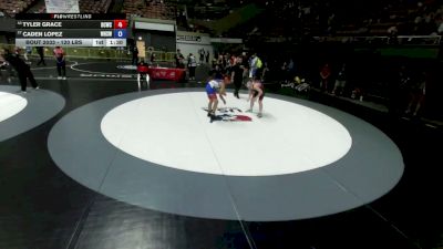 120 lbs Champ. Rd Of 16 - Tyler Grace, Daniel Cormier Wrestling Club vs Caden Lopez, Woodlake High School Wrestling