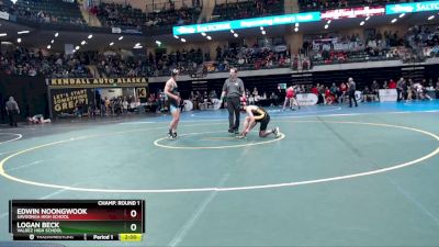 135 lbs Champ. Round 1 - Logan Beck, Valdez High School vs Edwin Noongwook, Savoonga High School