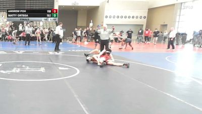 128-H lbs Final - Andrew Poh, Vougar's Honors Wrestling vs Matty Ortega, Yale Street