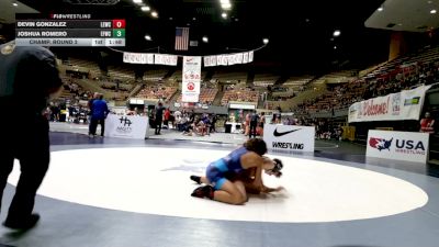 Cadet Boys Lower - 120 lbs Champ. Round 2 - Joshua Romero, Elite Force Wrestling Club vs Devin Gonzalez, Livermore Elite Wrestling Club