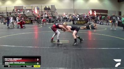 82 lbs Round 1 - Peyton Obrecht, Purler Wrestling vs Brecken Woolston, Lowell