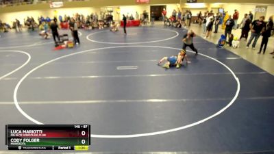 87 lbs Cons. Round 4 - Luca Mariotti, MN Elite Wrestling Club vs Cody Folger, Minnesota