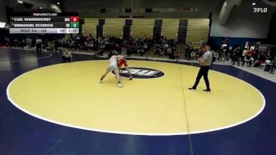 149 lbs Semifinal - Emmanuel Scordos, Baldwin Wallace vs Cael Vanderhorst, Ohio Northern