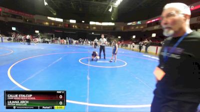 93 lbs Cons. Semi - Callie Stalcup, Camp Verde Middle School vs Liliana Arch, Payson Wrestling