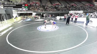 126 lbs Cons. Rd Of 32 - Emir Barajas, Woodlake High School Wrestling vs Jordan Gonzalez, Crespi Carmelite High School Wrestling