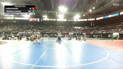155 lbs Champ. Round 3 - Sarah Richey, Canyon Ridge vs Rebekah Capson, Bonneville