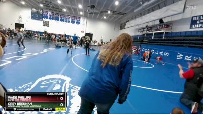 63 lbs Cons. Round 1 - Wade Phillips, Camel Kids Wrestling vs Orey Brennan, High Plains Thunder Wrestling