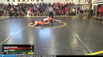 182 lbs Semifinal - Cullen Dickson, Waukon vs Giles Cowell, Tripoli