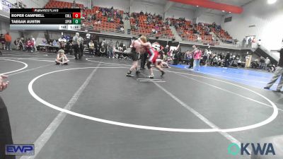 130 lbs Rr Rnd 4 - Roper Campbell, Collinsville Cardinal Youth Wrestling vs Taegan Austin, Sperry Wrestling Club