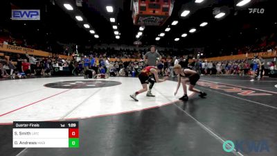 67 lbs Quarterfinal - Sawyer Smith, Little Axe Takedown Club vs Daxton Andrews, Madill Takedown