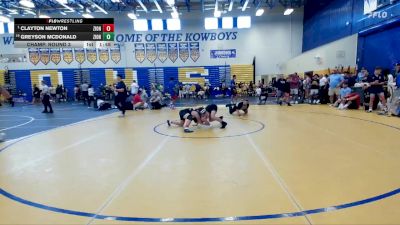 106 lbs Champ. Round 3 - Clayton Newton, Camden County Outsiders vs Greyson McDonald, St John Neumann