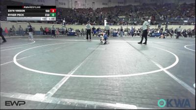 73 lbs Round Of 32 - Zayn Vinson, Vian Wrestling Club vs Ryker Peck, Standfast