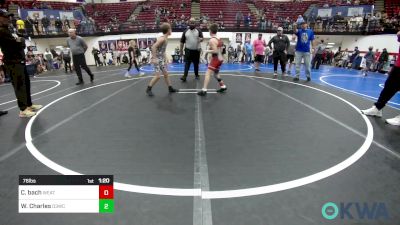 76 lbs Quarterfinal - Clay Bach, Weatherford Youth Wrestling vs Will Charles, D3 Wrestling Cluib