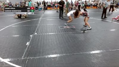 100 lbs Round 3 (4 Team) - Carson Robertson, R&R Ladies Purple vs Laura Ayala, Level Up Wrestling Center