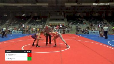 132 lbs Consolation - Jace Austin, Fort Gibson Tiger Wrestling vs Tristan Wiley, Vian Wrestling Club