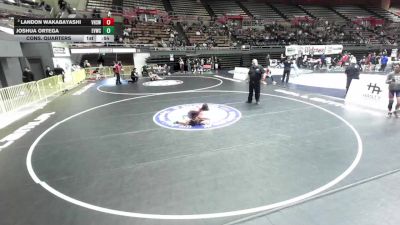113 lbs Cons. Quarters - Joshua Ortega, Evergreen Valley Wrestling Club vs Landon Wakabayashi, Vacaville High School Wrestling