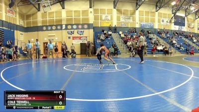 105 lbs Round 3 (8 Team) - Cole Tidwell, Alphas Wrestling vs Jack Higgins, Husky Wrestling Club