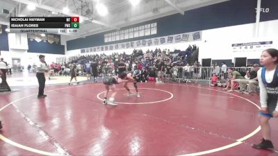114 lbs Quarterfinal - Nicholai Hayman, Mantanona TC vs Isaiah Flores, Pounders Wrestling Club