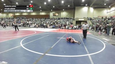 40 lbs 5th Place - Karilyn Lopez, Red Wave WC vs Kyler Lebow, No Team