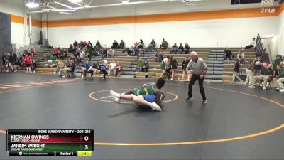 206-215 lbs Round 5 - Jaheim Wright, Cedar Rapids Kennedy vs Kiernan Owings, Clear Creek-Amana