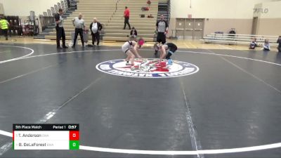 70 lbs 5th Place Match - Tucker Anderson, Owatonna Wrestling Academy vs Blake DeLaForest, Blaine Wrestling Association