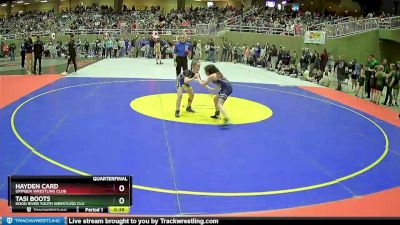 70 lbs Quarterfinal - Tasi Boots, Hood River Youth Wrestling Clu vs Hayden Card, Umpqua Wrestling Club