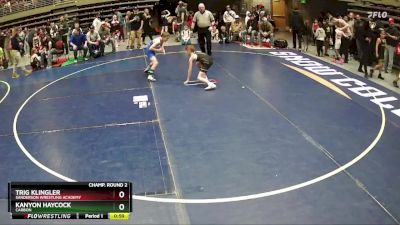 67 lbs Champ. Round 2 - Trig Klingler, Sanderson Wrestling Academy vs Kanyon Haycock, CARBON