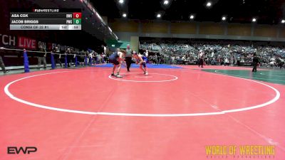 157 lbs Consi Of 32 #1 - Asa Cox, Durham Wrestling Club vs Jacob Briggs, Petaluma WC