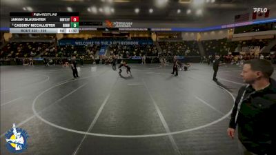 105 lbs Quarterfinal - Cassidy Mccallister, Raccoon River-Northwest vs Janiah Slaughter, Huntley