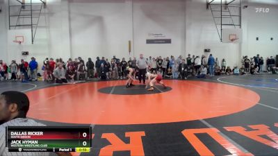 102 lbs Quarterfinal - Jack Hyman, Western Wrestling Club vs Dallas Ricker, South Gibson