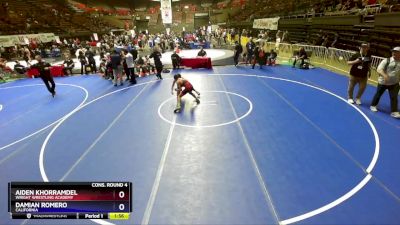 120 lbs Cons. Round 4 - Aiden Khorramdel, Wright Wrestling Academy vs Damian Romero, California