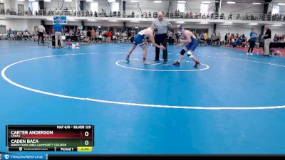 Silver 125 lbs Cons. Round 2 - Caden Baca, North Iowa Area Community College vs Carter Anderson, Loras