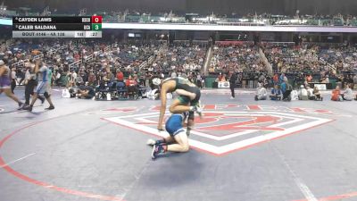 4A 138 lbs 3rd Place Match - Caleb Saldana, Uwharrie Charter Academy vs Cayden Laws, Rutherfordton-Spindale Central High School