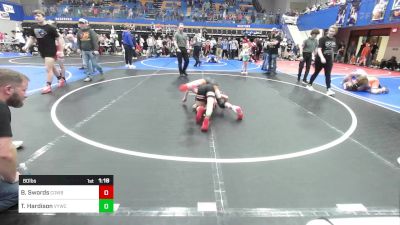 80 lbs Semifinal - Bodie Swords, Cowboy Wrestling Club vs Tripp Hardison, Verdigris Youth Wrestling