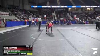 120 lbs Cons. Round 1 - Sheyenne Pinkston, Newton vs Paige Schwartz, Hoisington Jr. Cardinal