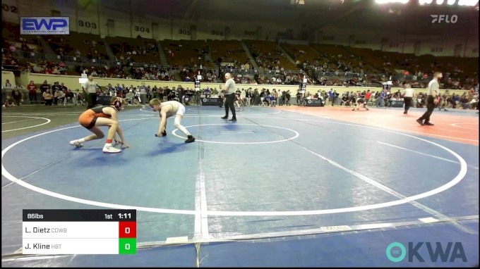 86 lbs Final - Landon Dietz, Cowboy Wrestling Club vs Jett Kline, HBT ...