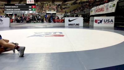 Novice Boys - 92 lbs Champ. Round 1 - Fabian Badillo, Cougar Youth Wrestling vs Marcus Coates, Nomad Wrestling Club