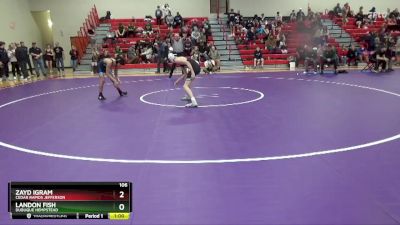 106 lbs Quarterfinal - Zayd Igram, Cedar Rapids Jefferson vs Landon Fish, Dubuque Hempstead