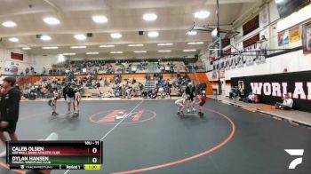 71 lbs Quarterfinal - Dylan Hansen, Powell Wrestling Club vs Caleb Olsen, Greybull Basin Athletic Club