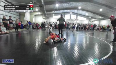 49 lbs Consi Of 8 #2 - Keaton Holcomb, Tahlequah Wrestling Club vs Cruz Hoyler, Hilldale Youth Wrestling Club