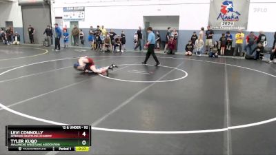 92 lbs Quarterfinal - Tyler Kuqo, Avalanche Wrestling Association vs Levi Connolly, Interior Grappling Academy