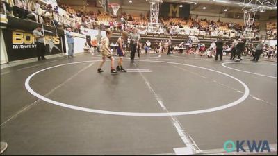58-61 lbs Rr Rnd 5 - Eldon Boevers, Harrah Little League Wrestling vs Coleman Dunn, Chickasha Wrestling
