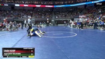 1A-150 lbs Champ. Round 1 - Taven Moore, Riverside, Oakland vs Matthew Helscher, Wapello