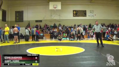 103 lbs Cons. Round 2 - Gabryl Juarez, Lion Of Judah Wrestling Academ vs Ethan Guadiamos, Willis Jepson Middle School