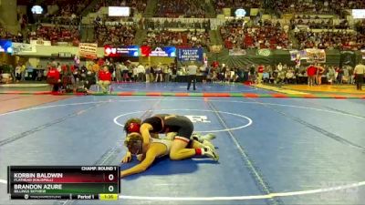 AA - 152 lbs Champ. Round 1 - Korbin Baldwin, Flathead (Kalispell) vs Brandon Azure, Billings Skyview