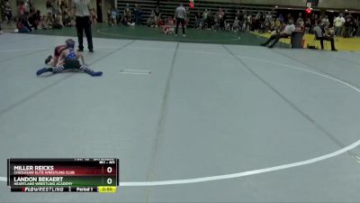 60 lbs Quarterfinal - Miller Reicks, Chickasaw Elite Wrestling Club vs Landon Bekaert, Heartland Wrestling Academy