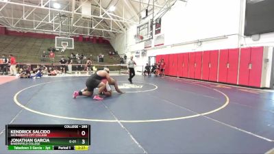 285 lbs 1st Place Match - Jonathan Garcia, Bakersfield College vs Kendrick Salcido, Sacramento City College