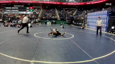 4A 106 lbs Champ. Round 1 - Corey Sanchez, Porter Ridge High School vs Denzel Benton, South Garner